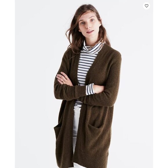 Madewell Ryder Merino Wool Blend Cardigan Sweater Green XXS - Picture 1 of 8